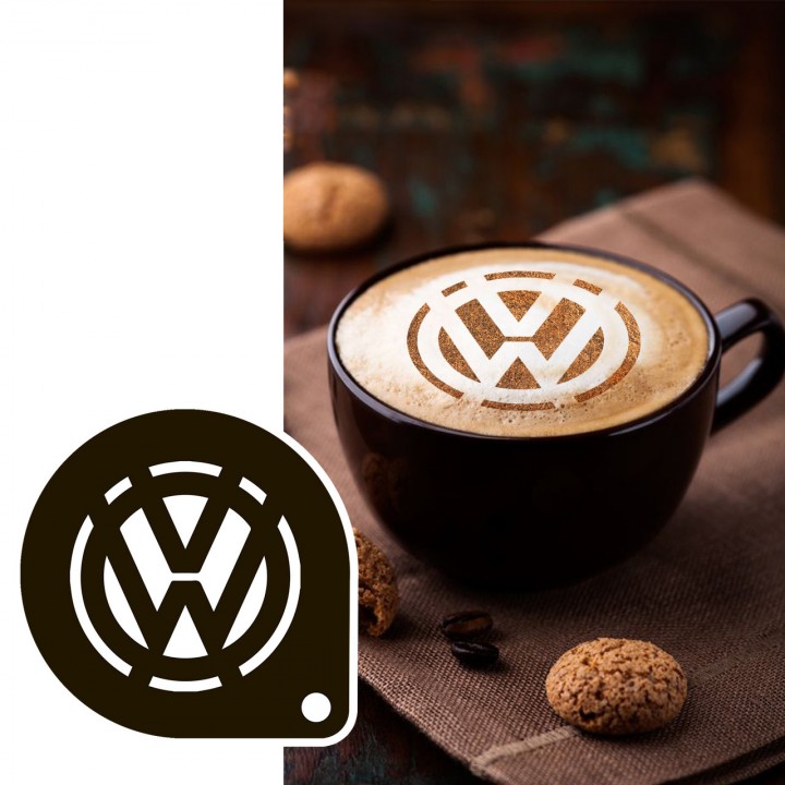 Трафарет для кави Логотип Фольцваген